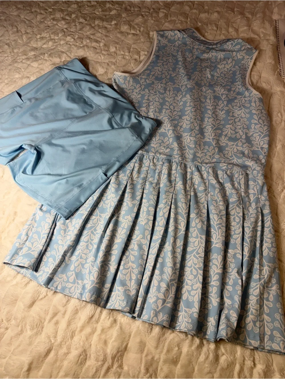 Sigrid Olsen Light Blue Pleated Golf & Tennis Dress with Matching Shorts NWOT - Picture 2 of 8